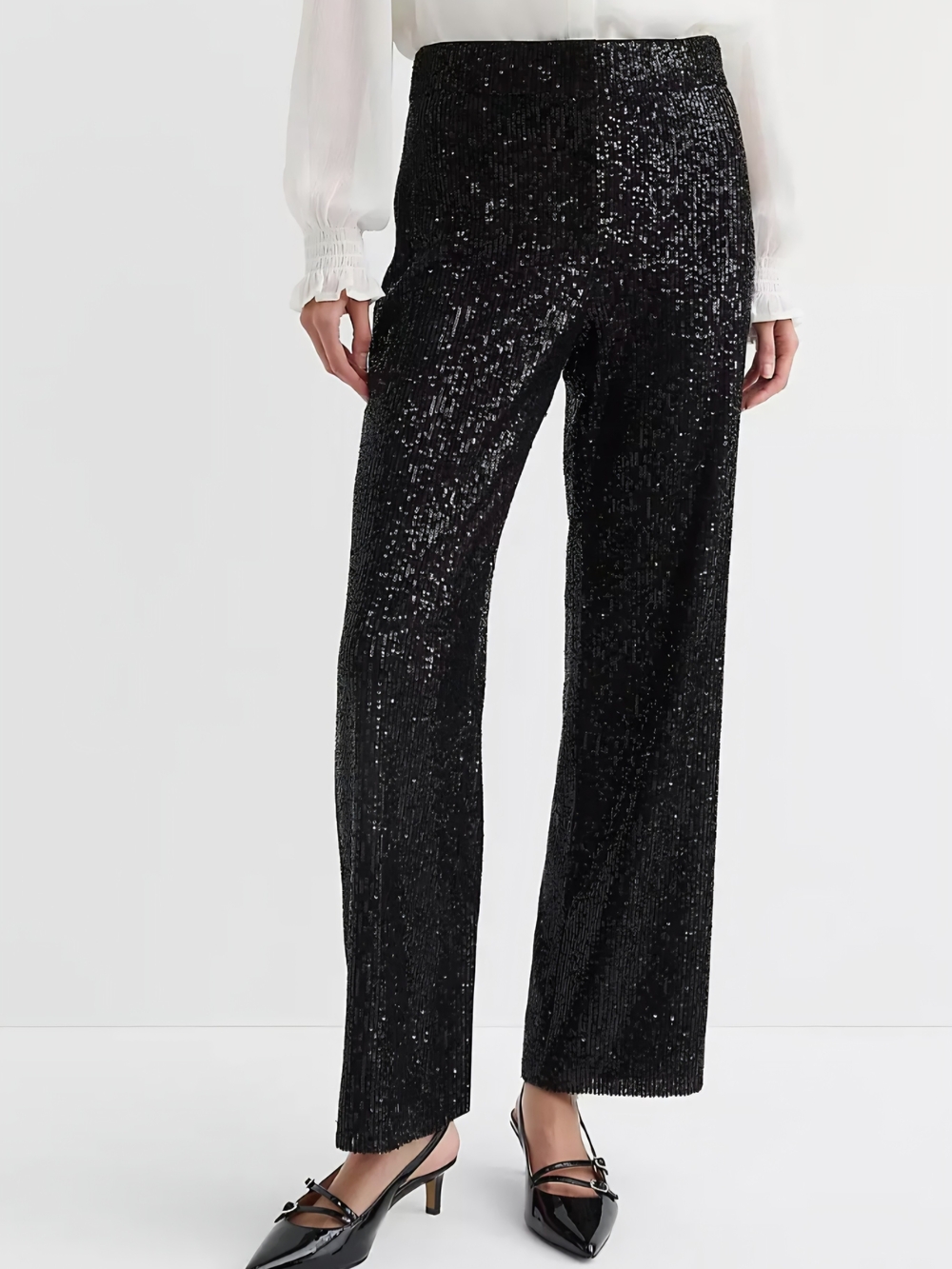 LOFT Black Sequin Pants